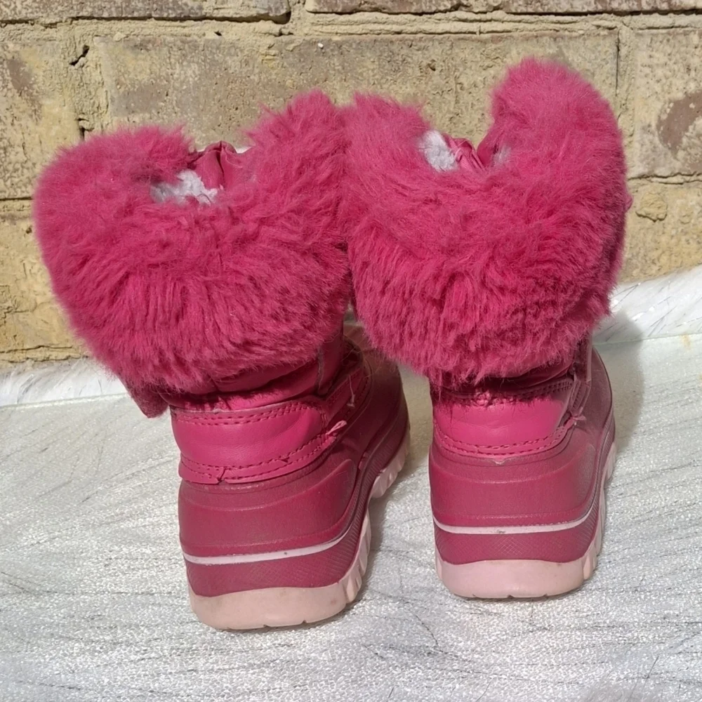 Nova Mountain Youth Pink Faux-Fur Sherpa Waterproof Winter Boots   Size 9 Kids